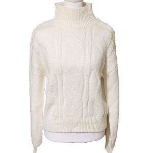 So Cable Knit Mock Turtleneck Sweater Size M